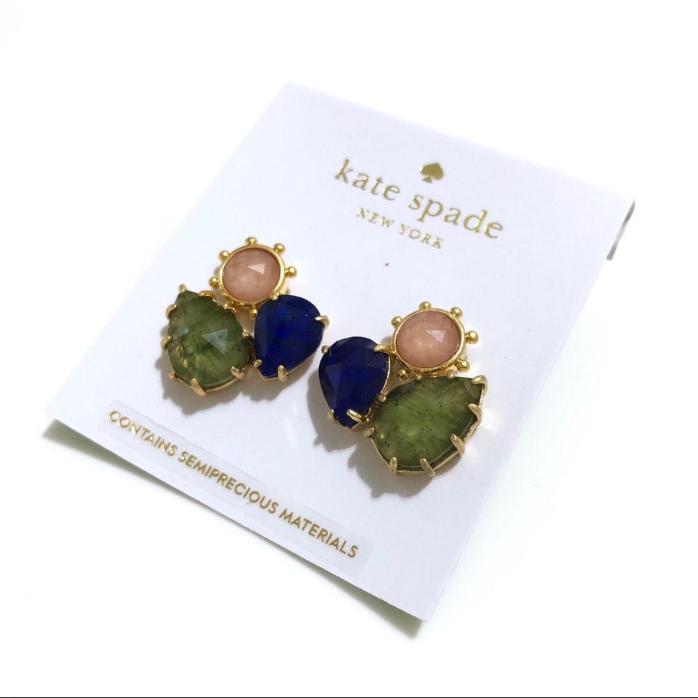 Kate spade multi color cluster stud earrings
